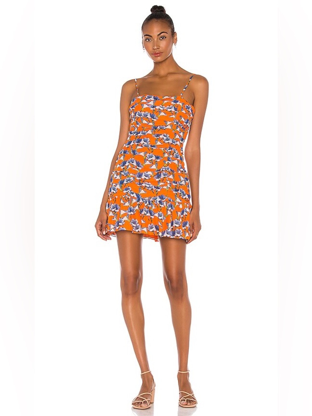 Parker Julie Amber Blooms Floral Silk Ruched Mini Dress Size 0